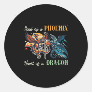Pegatina Redonda Soul Of Pmono Ss Cute Ssnix Heart Dragon Fantasy M