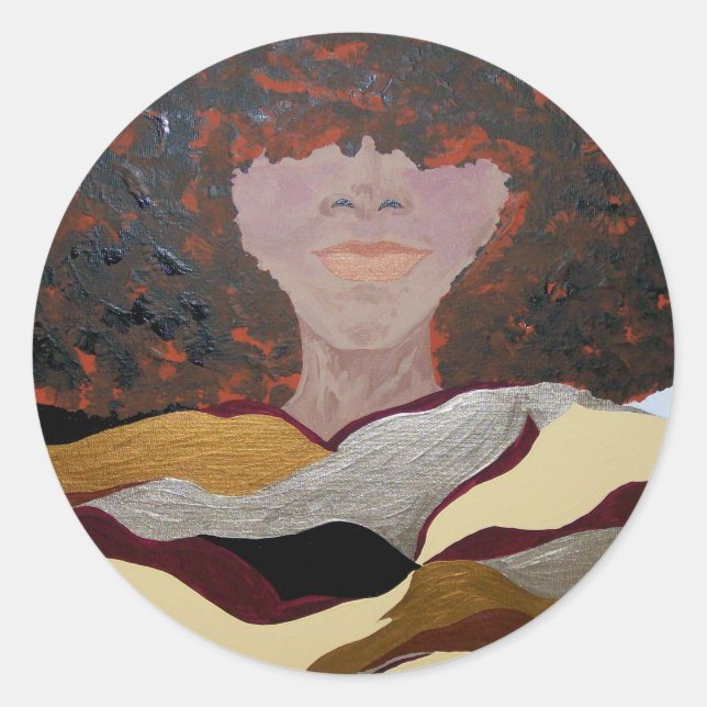 Pegatina Redonda Soul Sista de Kenya Verrett (Anverso)