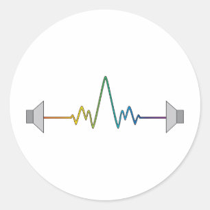 Pegatina Redonda Soundwave