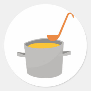 Pegatina Redonda Soup Pot