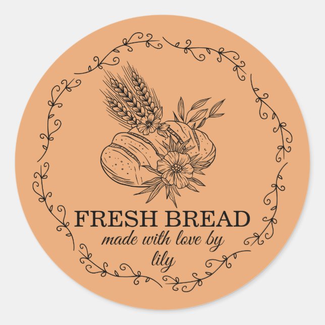 Pegatina Redonda Sourdough Bread Baking (Anverso)