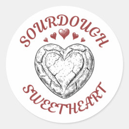 Pegatina Redonda Sourdough Sweetheart – Regalo divertido del Día de