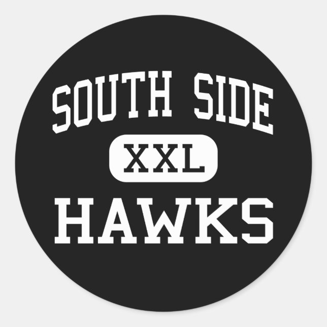 Pegatina Redonda South Side - Hawks - High - Jackson Tennessee (Anverso)