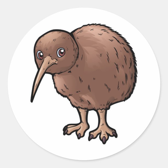 Pegatina Redonda Southern Brown Kiwi (Anverso)
