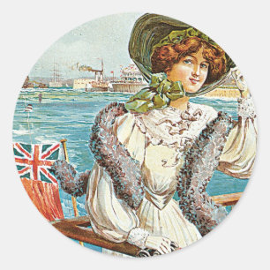 Pegatina Redonda Southsea y Portsmouth