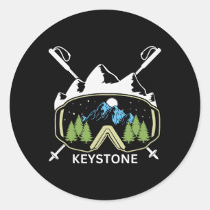 Pegatina Redonda Souvenir para esquiar Keystone Ski Resort Colorado