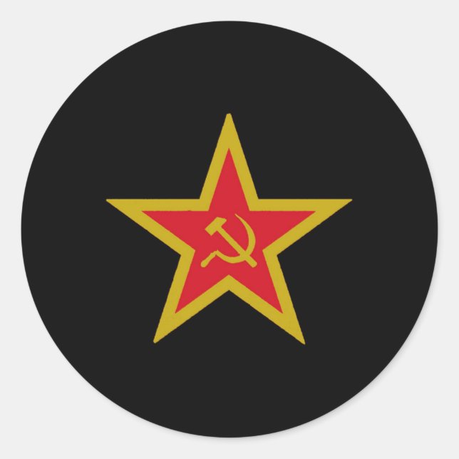 Pegatina Redonda Soviet Union Communist Star Flag (Anverso)