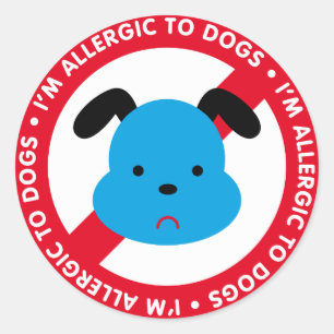 Pegatina Redonda ¡Soy alérgico a los perros! alergia a perros