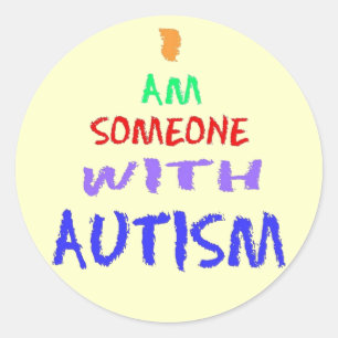 PEGATINA REDONDA "SOY ALGUIEN CON AUTISMO"