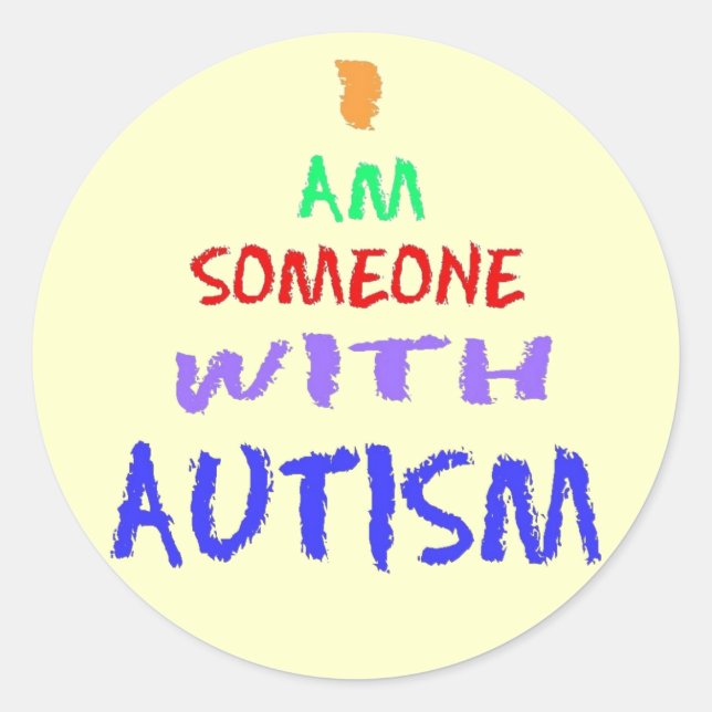 PEGATINA REDONDA "SOY ALGUIEN CON AUTISMO" (Anverso)