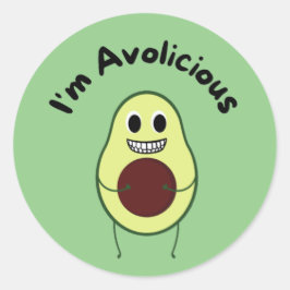 Pegatina Redonda Soy Avolicious - Funny Fruit Pun