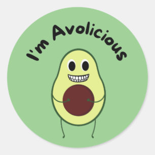 Pegatina Redonda Soy Avolicious - Funny Fruit Pun