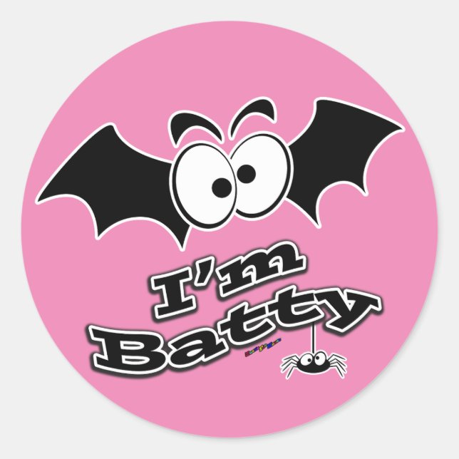 Pegatina Redonda Soy Batty Crazy Eyes (Anverso)