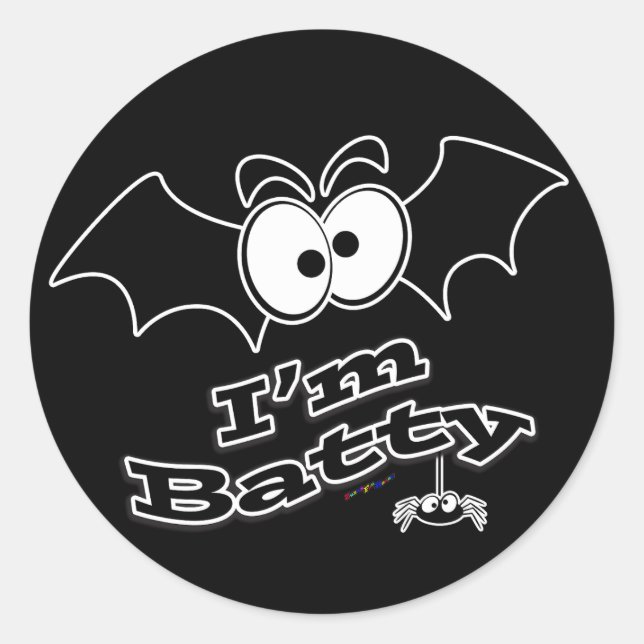 Pegatina Redonda Soy Batty Crazy Eyes (Anverso)
