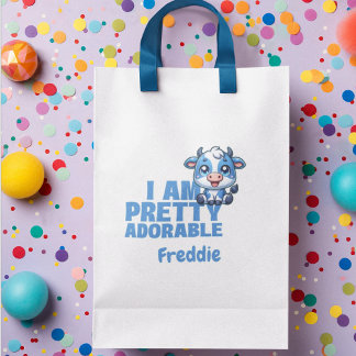 Pegatina Redonda Soy Bonito Adorable Blue Personalizado