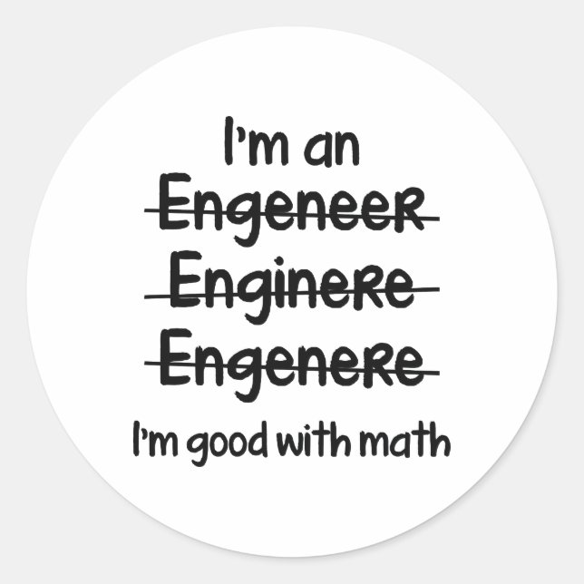 Pegatina Redonda Soy bueno con las matemáticas (Anverso)
