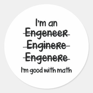 Pegatina Redonda Soy bueno con matemáticas