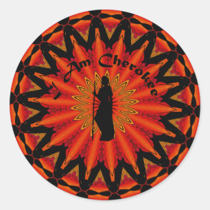 Pegatina Redonda Soy Cherokee