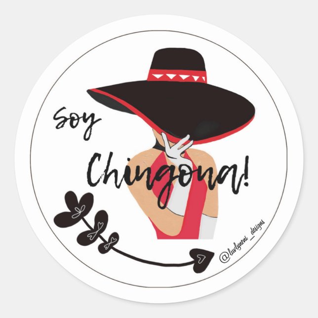 Pegatina Redonda Soy Chingona (Anverso)
