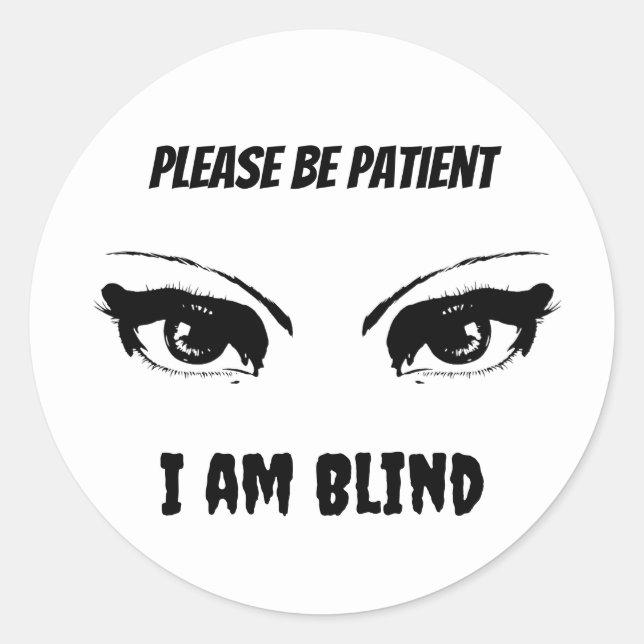 Pegatina Redonda Soy ciego (Anverso)