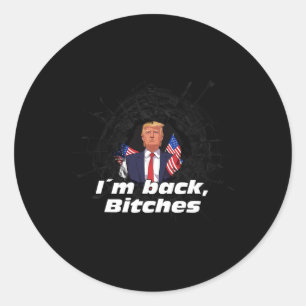 Pegatina Redonda Soy Ck Trump 2024 Patriótico Take America Ck Elect