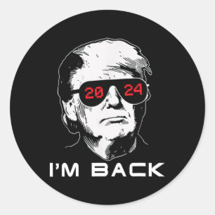 Pegatina Redonda Soy Ck Trump 2024 Patriótico Take America Ck Elect