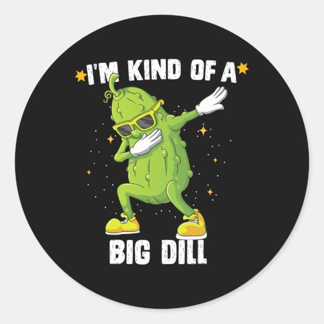 Pegatina Redonda Soy Como Big Dill Pickle Dabbing Halloween Cucu (Anverso)