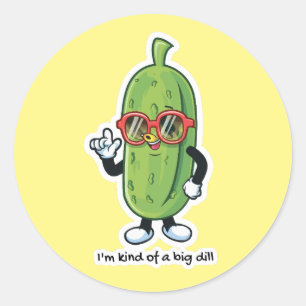 Pegatina Redonda Soy como un Gran Dill lucir gafas de sol