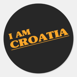 Pegatina Redonda Soy Croacia