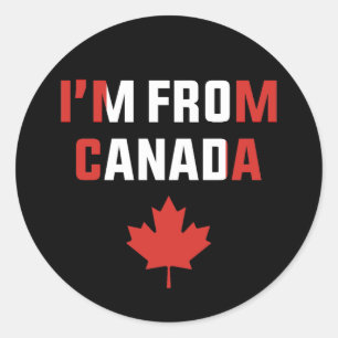 Pegatina Redonda soy de canadá orgulloso canadiense día de canadá