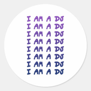 Pegatina Redonda Soy DJ - Disk Jockey DJ Music Tunes