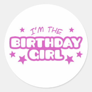 Pegatina Redonda Soy el Chica de Cumpleaños