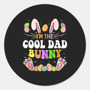 Pegatina Redonda Soy El Conejo De Papá Genial Camiseta De Partido D