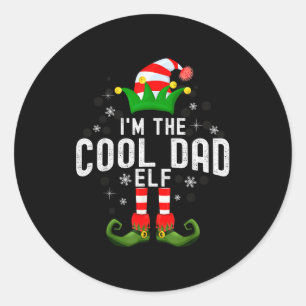 Pegatina Redonda Soy el disfraz de Pjs de Navidad de la familia del