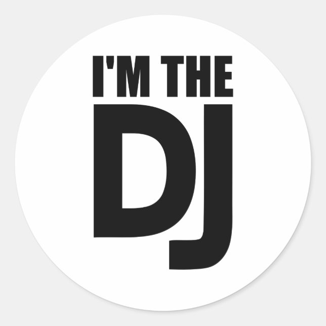 Pegatina Redonda Soy el DJ (Anverso)