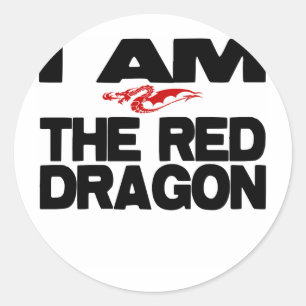 Pegatina Redonda Soy el dragón rojo