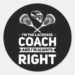 Pegatina Redonda Soy el entrenador Lacrosse Coach Lacrosse