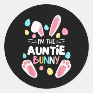 Pegatina Redonda Soy el Fiesta de Pascua de la Familia de la tía Bu
