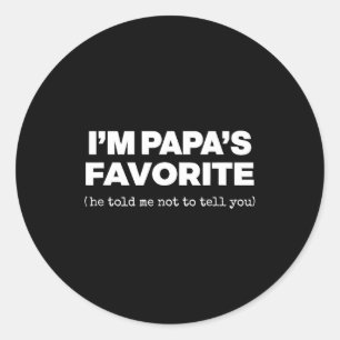 Pegatina Redonda Soy el hijo o hija divertido favorito de papá