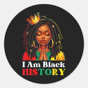 Pegatina Redonda Soy el Mes de la Historia Negra Ce de Mujeres Negr