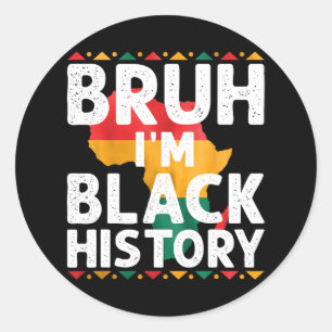 Pegatina Redonda Soy el Mes de la Historia Negra del Orgullo Africa
