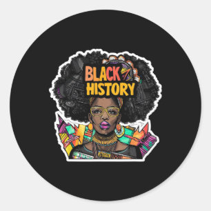 Pegatina Redonda Soy el Mes de la Historia Negra Orgullo Africano P