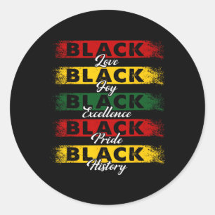 Pegatina Redonda Soy el Mes de la Historia Negra Orgullo Negro Homb