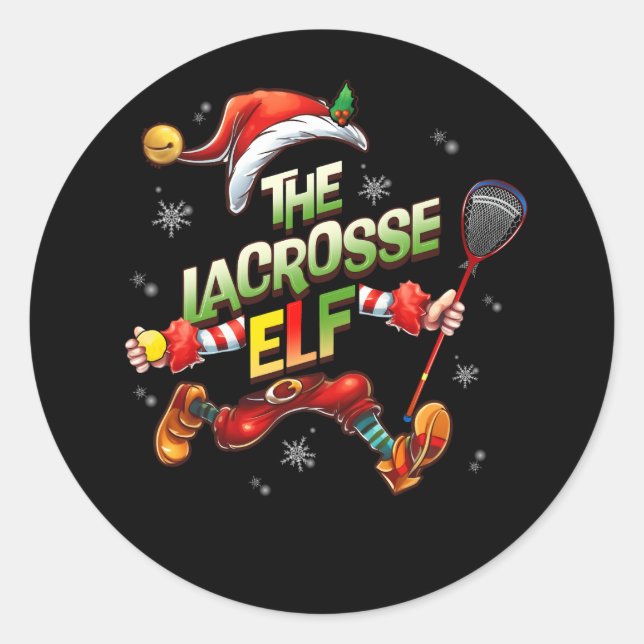 Pegatina Redonda Soy El Navidad Elf de la Familia Lacrosse (Anverso)