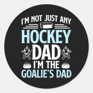 Pegatina Redonda Soy el papá portero de hockey de un portero de hoc