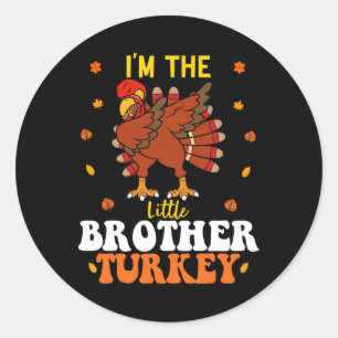 Pegatina Redonda Soy el pequeño hermano gracioso de Turquía gracias
