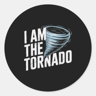 Pegatina Redonda Soy El Tornado Meteorólogo Divertido Hombres Del T