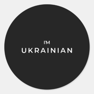 Pegatina Redonda Soy el ucraniano Zelenskyy de pie con el patriota 