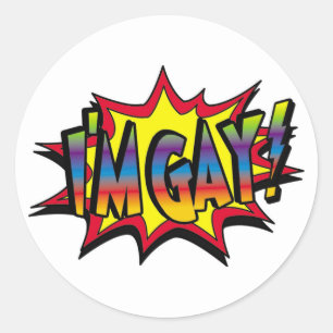 Pegatina Redonda Soy Gay Burst