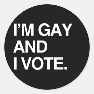 PEGATINA REDONDA SOY GAY Y VOTO